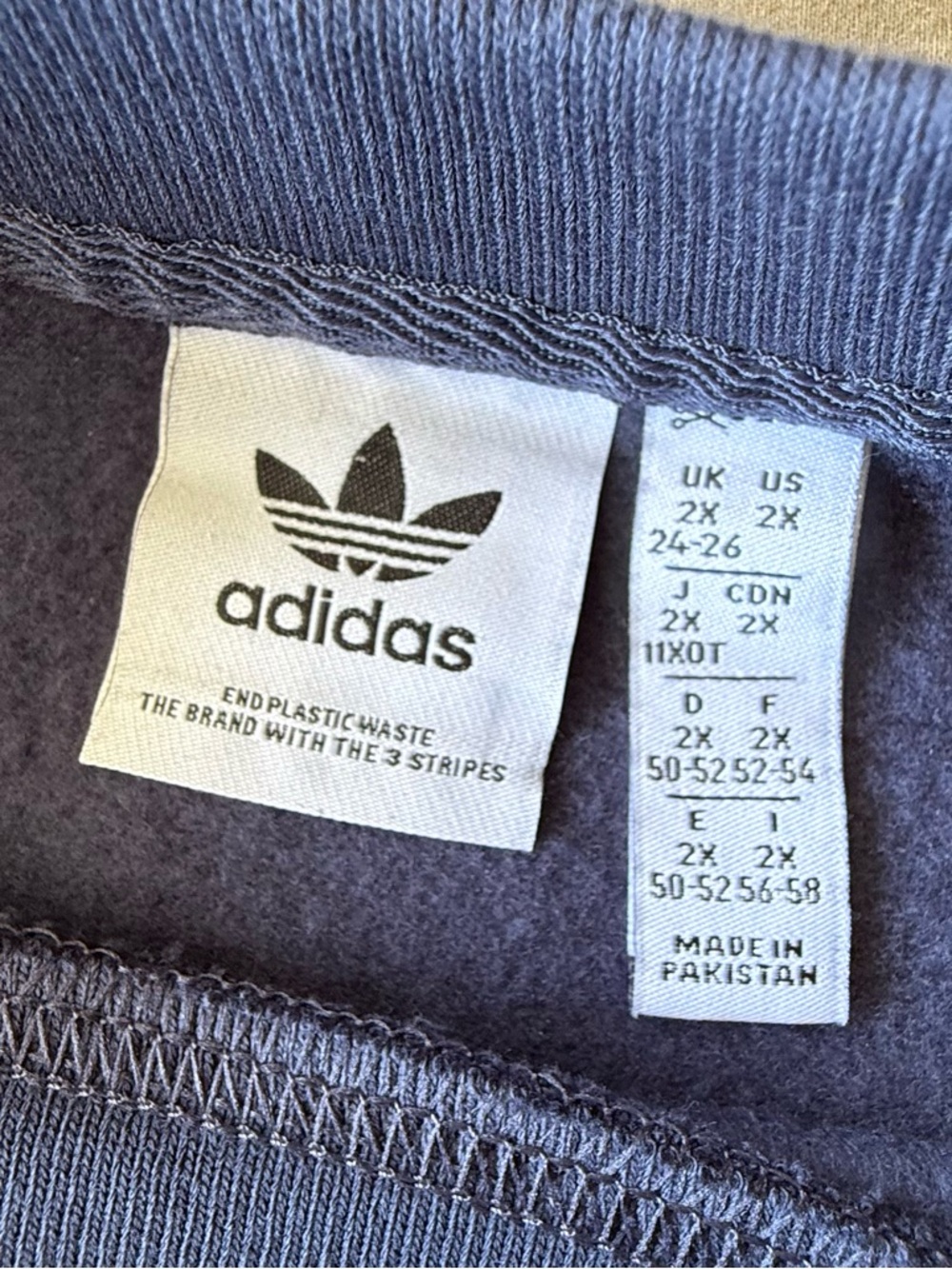 adidas Originals Plus Size Cropped Sweatshirt, 2XL Ladies - Picture 6 of 8